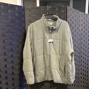 Three Dots Heather Gray Zip-Up Jacket